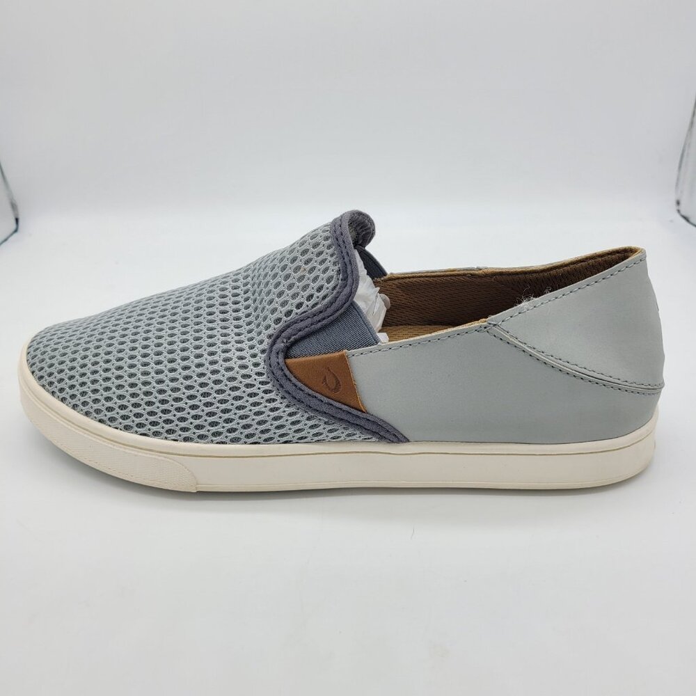 OluKai Women's Pehuea Slip On Sneakers Pale Grey Sz 9 Breathable Mesh - Picture 7 of 8